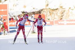 24.01.2016, Antholz, Italy (ITA): Johannes Thingnes Boe (NOR), Erlend Bjoentegaard (NOR), (l-r) -  IBU world cup biathlon, relay men, Antholz (ITA). www.nordicfocus.com. © Manzoni/NordicFocus. Every downloaded picture is fee-liable.