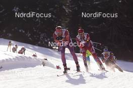 24.01.2016, Antholz, Italy (ITA): Lowell Bailey (USA), Ole Einar Bjoerndalen (NOR), (l-r) -  IBU world cup biathlon, relay men, Antholz (ITA). www.nordicfocus.com. © Manzoni/NordicFocus. Every downloaded picture is fee-liable.