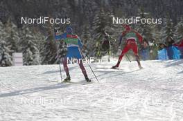 20.01.2016, Antholz, Italy (ITA): Dmitry Malyshko (RUS), Tarjei Boe (NOR), (l-r) -  IBU world cup biathlon, training, Antholz (ITA). www.nordicfocus.com. © Manzoni/NordicFocus. Every downloaded picture is fee-liable.