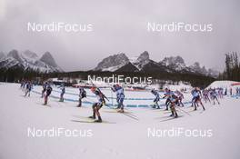 06.02.2016, Canmore, Canada (CAN): Event Feature: Start of the mass start race -  IBU world cup biathlon, mass men, Canmore (CAN). www.nordicfocus.com. © Manzoni/NordicFocus. Every downloaded picture is fee-liable.