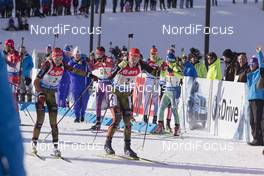 07.02.2016, Canmore, Canada (CAN): Franziska Preuss (GER), Arnd Peiffer (GER), (l-r) -  IBU world cup biathlon, relay mixed, Canmore (CAN). www.nordicfocus.com. © Manzoni/NordicFocus. Every downloaded picture is fee-liable.