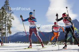 07.02.2016, Canmore, Canada (CAN): Daria Virolaynen (RUS), Selina Gasparin (SUI), (l-r) -  IBU world cup biathlon, relay mixed, Canmore (CAN). www.nordicfocus.com. © Manzoni/NordicFocus. Every downloaded picture is fee-liable.