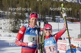 07.02.2016, Canmore, Canada (CAN): Lars Helge Birkeland (NOR), Hilde Fenne (NOR), (l-r) -  IBU world cup biathlon, single mixed relay, Canmore (CAN). www.nordicfocus.com. © Manzoni/NordicFocus. Every downloaded picture is fee-liable.