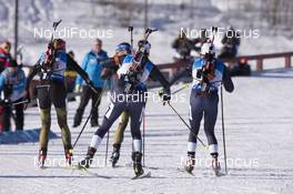 07.02.2016, Canmore, Canada (CAN): Luise Kummer (GER), Eric Lesser (GER), Lisa Vittozzi (ITA), Thomas Bormolini (ITA), (l-r) -  IBU world cup biathlon, single mixed relay, Canmore (CAN). www.nordicfocus.com. © Manzoni/NordicFocus. Every downloaded picture is fee-liable.