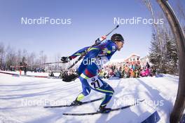11.02.2016, Presque Isle, United States of America (USA): Simon Desthieux (FRA) -  IBU world cup biathlon, sprint men, Presque Isle (USA). www.nordicfocus.com. © Manzoni/NordicFocus. Every downloaded picture is fee-liable.