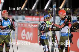19.03.2016, Khanty-Mansiysk, Russia (RUS): Arnd Peiffer (GER), Benedikt Doll (GER), Erik Lesser (GER) -  IBU world cup biathlon, pursuit men, Khanty-Mansiysk (RUS). www.nordicfocus.com. © Tumashov/NordicFocus. Every downloaded picture is fee-liable.