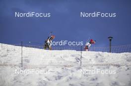 19.03.2016, Khanty-Mansiysk, Russia (RUS): Arnd Peiffer (GER), Andrejs Rastorgujevs (LAT), (l-r) -  IBU world cup biathlon, pursuit men, Khanty-Mansiysk (RUS). www.nordicfocus.com. © Manzoni/NordicFocus. Every downloaded picture is fee-liable.
