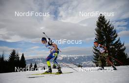 28.01.2016, Cheile Gradistei, Romania (ROU): COTTET PUINEL Felix(FRA), GROSS Marco(GER) - IBU Youth and Junior world ski championships biathlon, individual men junior, Cheile Gradistei (ROU). www.nordicfocus.com. © Tumashov/NordicFocus. Every downloaded picture is fee-liable.