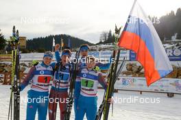 02.02.2016, Cheile Gradistei, Romania (ROU): SHAMAEV Dmitrii(RUS), PLITCEV Viktor(RUS), PORSHNEV Nikita(RUS), STRELTSOV Kirill(RUS), - IBU Youth and Junior world ski championships biathlon, relay men junior, Cheile Gradistei (ROU). www.nordicfocus.com. © Tumashov/NordicFocus. Every downloaded picture is fee-liable.