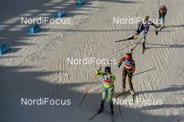 02.02.2016, Cheile Gradistei, Romania (ROU): MAGNUSSON Anna(SWE), MOUGEL Estelle(FRA), MAIER Christin(GER) - IBU Youth and Junior world ski championships biathlon, relay women junior, Cheile Gradistei (ROU). www.nordicfocus.com. © Tumashov/NordicFocus. Every downloaded picture is fee-liable.