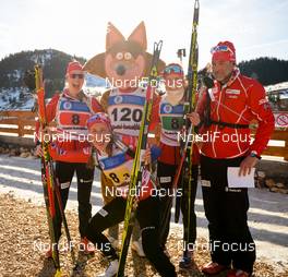02.02.2016, Cheile Gradistei, Romania (ROU): BREDALEN Anne Marit(NOR),  THORESEN Turi Storstroem(NOR), TANDREVOLD Ingrid Landmark(NOR) - IBU Youth and Junior world ski championships biathlon, relay women junior, Cheile Gradistei (ROU). www.nordicfocus.com. © Tumashov/NordicFocus. Every downloaded picture is fee-liable.