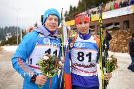 29.01.2016, Cheile Gradistei, Romania (ROU): MALINOVSKII Igor(RUS), MALEEV Viacheslav(RUS) - IBU Youth and Junior world ski championships biathlon, sprint men youth, Cheile Gradistei (ROU). www.nordicfocus.com. © Tumashov/NordicFocus. Every downloaded picture is fee-liable.