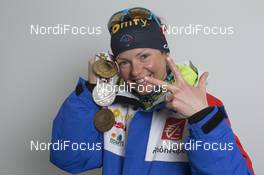 06.03.2016, Oslo, Norway (NOR): Marie Dorin Habert (FRA) - IBU world championships biathlon, medals, Oslo (NOR). www.nordicfocus.com. © NordicFocus. Every downloaded picture is fee-liable.