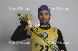 10.03.2016, Oslo, Norway (NOR): Martin Fourcade (FRA) - IBU world championships biathlon, medals, Oslo (NOR). www.nordicfocus.com. © NordicFocus. Every downloaded picture is fee-liable.