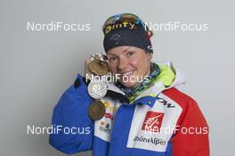 06.03.2016, Oslo, Norway (NOR): Marie Dorin Habert (FRA) - IBU world championships biathlon, medals, Oslo (NOR). www.nordicfocus.com. © NordicFocus. Every downloaded picture is fee-liable.