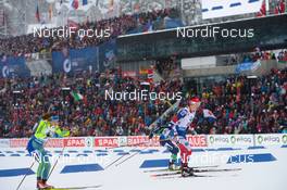 06.03.2016, Oslo, Norway (NOR): Synnoeve Solemdal (NOR), Linn Persson (SWE) - IBU world championships biathlon, pursuit women, Oslo (NOR). www.nordicfocus.com. © Tumashov/NordicFocus. Every downloaded picture is fee-liable.