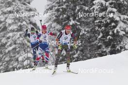 06.03.2016, Oslo, Norway (NOR): Laura Dahlmeier (GER), Tiril Eckhoff (NOR), Dorothea Wierer (ITA), (l-r) - IBU world championships biathlon, pursuit women, Oslo (NOR). www.nordicfocus.com. © NordicFocus. Every downloaded picture is fee-liable.