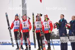 12.03.2016, Oslo, Norway (NOR): Christian Gow (CAN), Nathan Smith (CAN), Scott Gow (CAN), Brendan Green (CAN) - IBU world championships biathlon, relay men, Oslo (NOR). www.nordicfocus.com. © Tumashov/NordicFocus. Every downloaded picture is fee-liable.