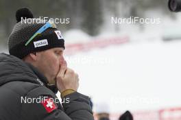12.03.2016, Oslo, Norway (NOR): Joern Wollschlaeger (GER) coach Team Switzerland - IBU world championships biathlon, relay men, Oslo (NOR). www.nordicfocus.com. © NordicFocus. Every downloaded picture is fee-liable.