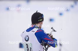 12.03.2016, Oslo, Norway (NOR): Simon Desthieux (FRA) - IBU world championships biathlon, relay men, Oslo (NOR). www.nordicfocus.com. © NordicFocus. Every downloaded picture is fee-liable.