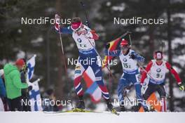 12.03.2016, Oslo, Norway (NOR): Tarjei Boe (NOR), Jaroslav Soukup (CZE), Nathan Smith (CAN), (l-r) - IBU world championships biathlon, relay men, Oslo (NOR). www.nordicfocus.com. © NordicFocus. Every downloaded picture is fee-liable.