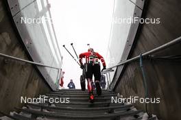12.03.2016, Oslo, Norway (NOR): Scott Gow (CAN) - IBU world championships biathlon, relay men, Oslo (NOR). www.nordicfocus.com. © NordicFocus. Every downloaded picture is fee-liable.