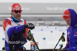 12.03.2016, Oslo, Norway (NOR): Leif Nordgren (USA), Lowell Bailey (USA), (l-r) - IBU world championships biathlon, relay men, Oslo (NOR). www.nordicfocus.com. © NordicFocus. Every downloaded picture is fee-liable.