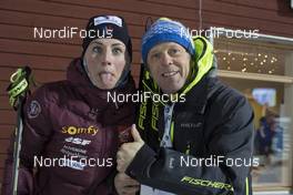 30.11.2016, Oestersund, Sweden, (SWE): Justine Braisaz (FRA), Michael Grossegger (AUT), (l-r) - IBU world cup biathlon, individual women, Oestersund (SWE). www.nordicfocus.com. © Manzoni/NordicFocus. Every downloaded picture is fee-liable.