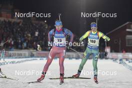 30.11.2016, Oestersund, Sweden, (SWE): Ekaterina Glazyrina (RUS), Emma Nilsson (SWE), (l-r) - IBU world cup biathlon, individual women, Oestersund (SWE). www.nordicfocus.com. © Manzoni/NordicFocus. Every downloaded picture is fee-liable.