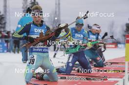 04.12.2016, Oestersund, Sweden, (SWE): Iana Bondar (UKR), Galina Vishnevskaya (KAZ), Anais Bescond (FRA), (l-r) - IBU world cup biathlon, pursuit women, Oestersund (SWE). www.nordicfocus.com. © Manzoni/NordicFocus. Every downloaded picture is fee-liable.