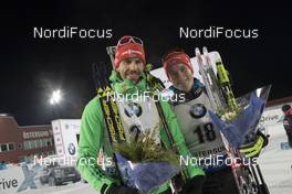 03.12.2016, Oestersund, Sweden, (SWE): Arnd Peiffer (GER), Benedikt Doll (GER), (l-r) - IBU world cup biathlon, sprint men, Oestersund (SWE). www.nordicfocus.com. © Manzoni/NordicFocus. Every downloaded picture is fee-liable.