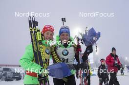 03.12.2016, Oestersund, Sweden, (SWE): Laura Dahlmeier (GER), Vanessa Hinz (GER), (l-r) - IBU world cup biathlon, sprint women, Oestersund (SWE). www.nordicfocus.com. © Manzoni/NordicFocus. Every downloaded picture is fee-liable.