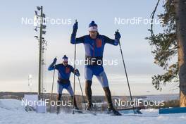 02.12.2016, Oestersund, Sweden, (SWE): Guillaume Robert (FRA), Salomon race service, Mathias Fredriksson (SWE) - IBU world cup biathlon, training, Oestersund (SWE). www.nordicfocus.com. © Manzoni/NordicFocus. Every downloaded picture is fee-liable.