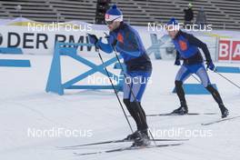 02.12.2016, Oestersund, Sweden, (SWE): Guillaume Robert (FRA), Salomon race service, Mathias Fredriksson (SWE), (l-r) - IBU world cup biathlon, training, Oestersund (SWE). www.nordicfocus.com. © Manzoni/NordicFocus. Every downloaded picture is fee-liable.