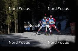 11.12.2016, Pokljuka, Slovenia (SLO): Scott Gow (CAN), Ole Einar Bjoerndalen (NOR), (l-r) -  IBU world cup biathlon, relay men, Pokljuka (SLO). www.nordicfocus.com. © Manzoni/NordicFocus. Every downloaded picture is fee-liable.