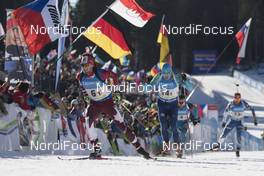 11.12.2016, Pokljuka, Slovenia (SLO): Christian Gow (CAN), Yan Savitskiy (KAZ), (l-r) -  IBU world cup biathlon, relay men, Pokljuka (SLO). www.nordicfocus.com. © Manzoni/NordicFocus. Every downloaded picture is fee-liable.