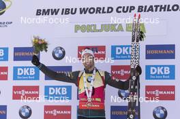 09.12.2016, Pokljuka, Slovenia (SLO): Martin Fourcade (FRA) -  IBU world cup biathlon, sprint men, Pokljuka (SLO). www.nordicfocus.com. © Manzoni/NordicFocus. Every downloaded picture is fee-liable.