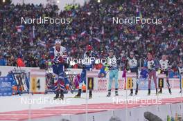 18.12.2016, Nove Mesto, Czech Republic (CZE): Lars Helge Birkeland (NOR), Jaroslav Soukup (CZE), Dmytro Pidruchnyi (UKR), Dominik Windisch (ITA), (l-r) - IBU world cup biathlon, mass men, Nove Mesto (CZE). www.nordicfocus.com. © Manzoni/NordicFocus. Every downloaded picture is fee-liable.