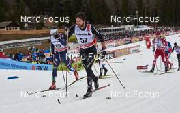 02.01.2016, Lenzerheide, Switzerland (SUI): Mattia Pellegrin (ITA), Curdin Perl (SUI), (l-r)  - FIS world cup cross-country, tour de ski, mass men, Lenzerheide (SUI). www.nordicfocus.com. © Felgenhauer/NordicFocus. Every downloaded picture is fee-liable.