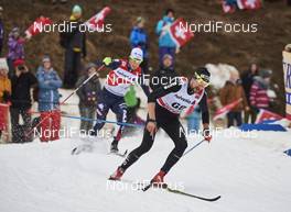 02.01.2016, Lenzerheide, Switzerland (SUI): Federico Pellegrino (ITA), Ueli Schnider (SUI), (l-r)  - FIS world cup cross-country, tour de ski, mass men, Lenzerheide (SUI). www.nordicfocus.com. © Felgenhauer/NordicFocus. Every downloaded picture is fee-liable.