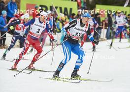 02.01.2016, Lenzerheide, Switzerland (SUI): Finn Haagen Krogh (NOR), Anssi Pentsinen (FIN), (l-r)  - FIS world cup cross-country, tour de ski, mass men, Lenzerheide (SUI). www.nordicfocus.com. © Felgenhauer/NordicFocus. Every downloaded picture is fee-liable.