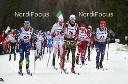 02.01.2016, Lenzerheide, Switzerland (SUI): Robin Duvillard (FRA), Florian Notz (GER), Noah Hoffman (USA), (l-r)  - FIS world cup cross-country, tour de ski, mass men, Lenzerheide (SUI). www.nordicfocus.com. © Felgenhauer/NordicFocus. Every downloaded picture is fee-liable.
