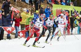 02.01.2016, Lenzerheide, Switzerland (SUI): Martin Johnsrud Sundby (NOR), Dario Cologna (SUI), Emil Joensson (SWE), (l-r)  - FIS world cup cross-country, tour de ski, mass men, Lenzerheide (SUI). www.nordicfocus.com. © Felgenhauer/NordicFocus. Every downloaded picture is fee-liable.