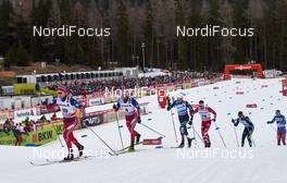 02.01.2016, Lenzerheide, Switzerland (SUI): Didrik Toenseth (NOR), Martin Johnsrud Sundby (NOR), Francesco De Fabiani (ITA), Alex Harvey (CAN), (l-r)  - FIS world cup cross-country, tour de ski, mass men, Lenzerheide (SUI). www.nordicfocus.com. © Felgenhauer/NordicFocus. Every downloaded picture is fee-liable.