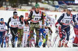 02.01.2016, Lenzerheide, Switzerland (SUI): Roman Furger (SUI), Thomas Bing (GER), Maicol Rastelli (ITA), (l-r)  - FIS world cup cross-country, tour de ski, mass men, Lenzerheide (SUI). www.nordicfocus.com. © Felgenhauer/NordicFocus. Every downloaded picture is fee-liable.