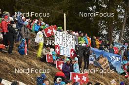 02.01.2016, Lenzerheide, Switzerland (SUI): fans of Curdin Perl (SUI)   - FIS world cup cross-country, tour de ski, mass men, Lenzerheide (SUI). www.nordicfocus.com. © Felgenhauer/NordicFocus. Every downloaded picture is fee-liable.