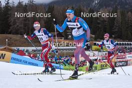 02.01.2016, Lenzerheide, Switzerland (SUI): Sjur Roethe (NOR), Sergey Ustiugov (RUS), Didrik Toenseth (NOR), (l-r)  - FIS world cup cross-country, tour de ski, mass men, Lenzerheide (SUI). www.nordicfocus.com. © Felgenhauer/NordicFocus. Every downloaded picture is fee-liable.
