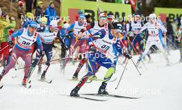 02.01.2016, Lenzerheide, Switzerland (SUI): Evgeniy Belov (RUS), Maurice Manificat (FRA), (l-r)  - FIS world cup cross-country, tour de ski, mass men, Lenzerheide (SUI). www.nordicfocus.com. © Felgenhauer/NordicFocus. Every downloaded picture is fee-liable.
