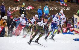 02.01.2016, Lenzerheide, Switzerland (SUI): Andreas Katz (GER), Maurice Manificat (FRA), (l-r)  - FIS world cup cross-country, tour de ski, mass men, Lenzerheide (SUI). www.nordicfocus.com. © Felgenhauer/NordicFocus. Every downloaded picture is fee-liable.