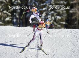 03.01.2016, Lenzerheide, Switzerland (SUI): Jessica Diggins (USA), Sadie Bjornsen (USA), (l-r)  - FIS world cup cross-country, tour de ski, pursuit women, Lenzerheide (SUI). www.nordicfocus.com. © Felgenhauer/NordicFocus. Every downloaded picture is fee-liable.